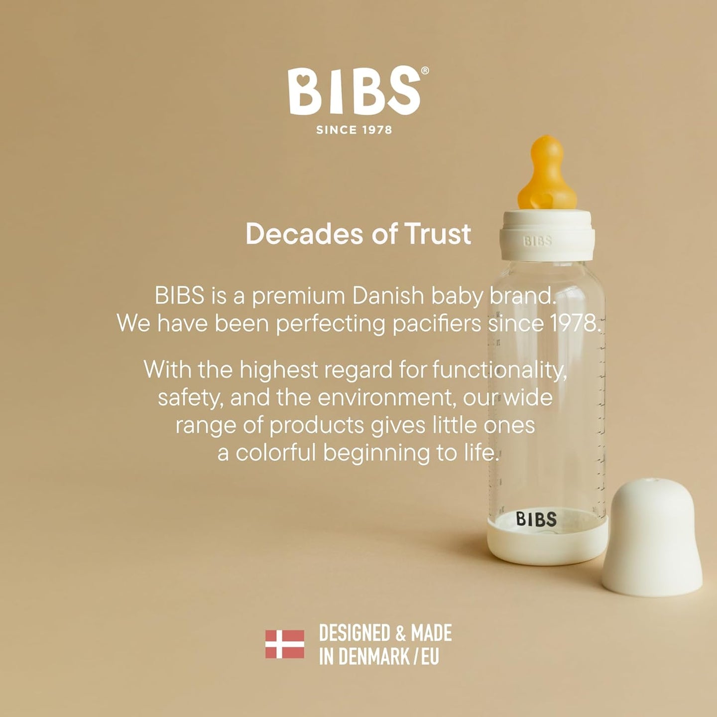 Bibs - BIBS Glass Baby Bottle Round Latex 1 pack 120 ml Slow Flow Baby Blue